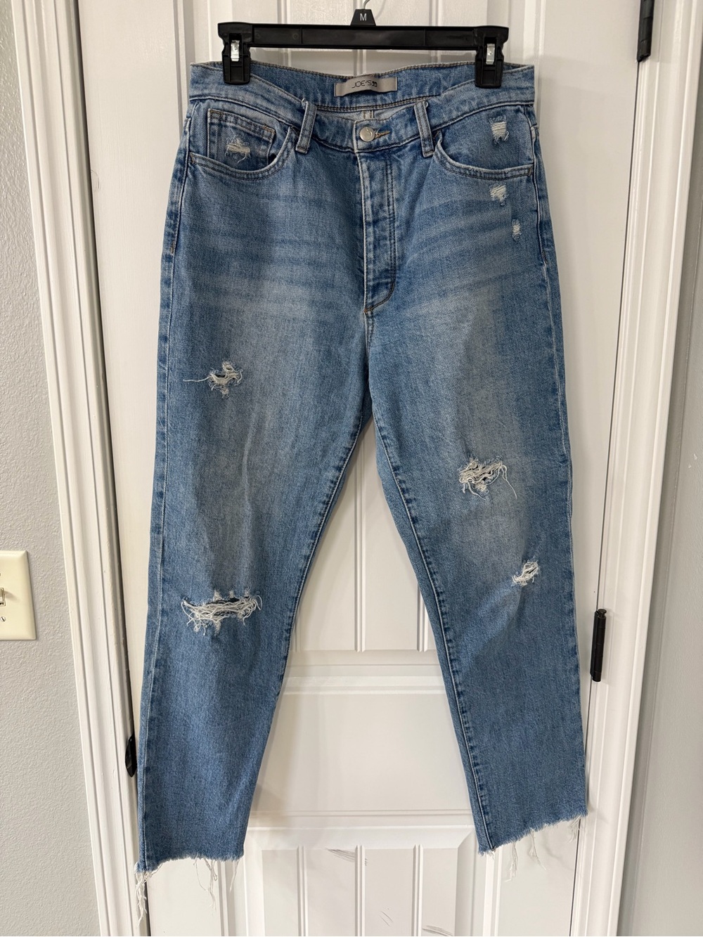 Joe's Jeans Light Blue Distressed Cropped Ankle Jeans